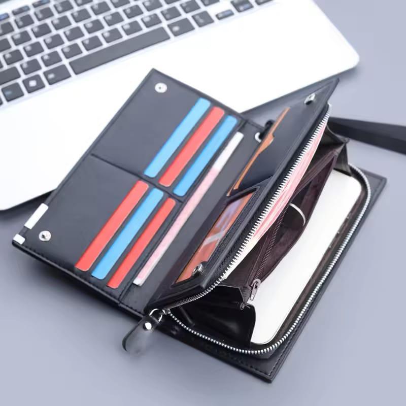 Elegance Long Wallet - Sleek PU Leather for Men & Women
