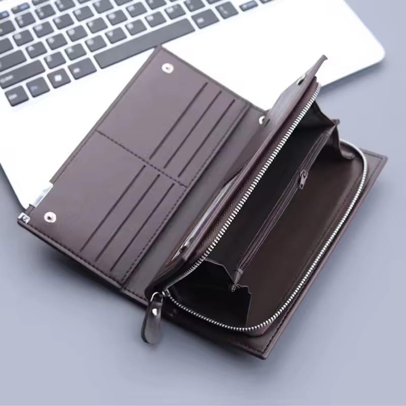 Elegance Long Wallet - Sleek PU Leather for Men & Women