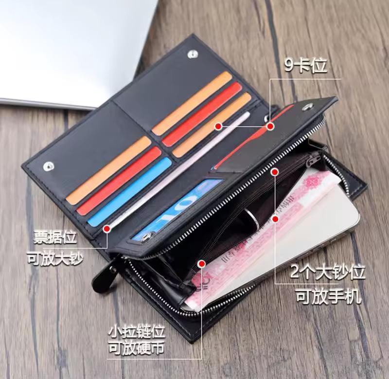 Elegance Long Wallet - Sleek PU Leather for Men & Women