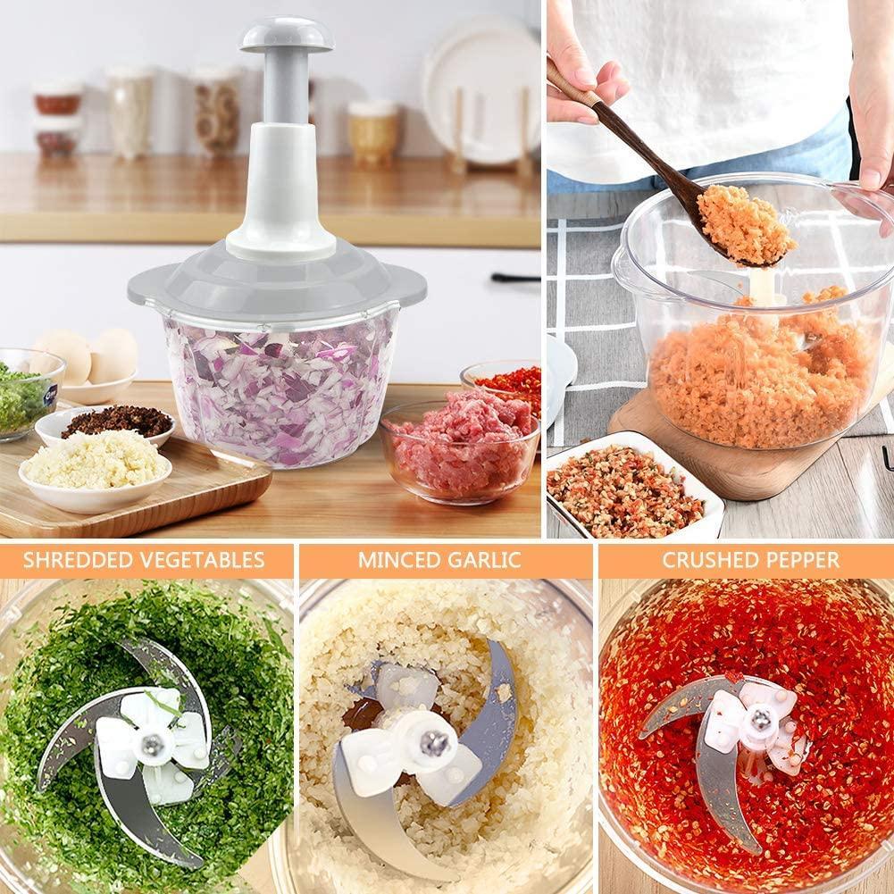 Large 1.5L Manual Food Chopper & Vegetable Slicer