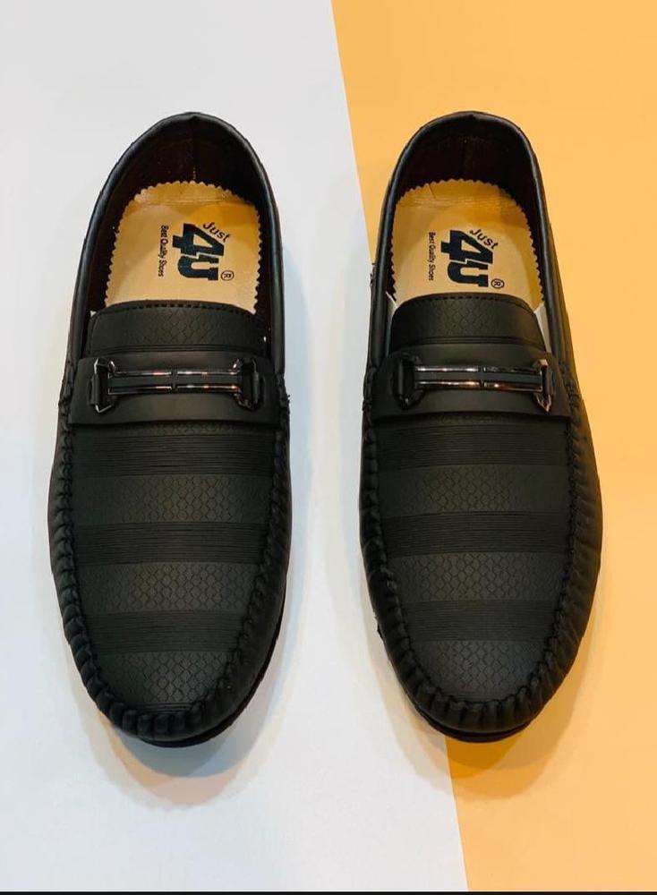Classic Textured Black Loafers for Men | Casual & Semi-Formal Wear