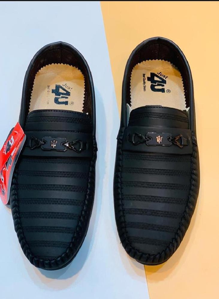 Classic Textured Black Loafers for Men | Casual & Semi-Formal Wear