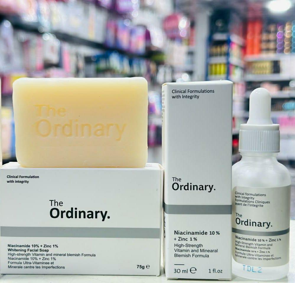 Niacinamide Brightening Skincare Bundle - Facial Soap & Serum Set for Glowing Skin