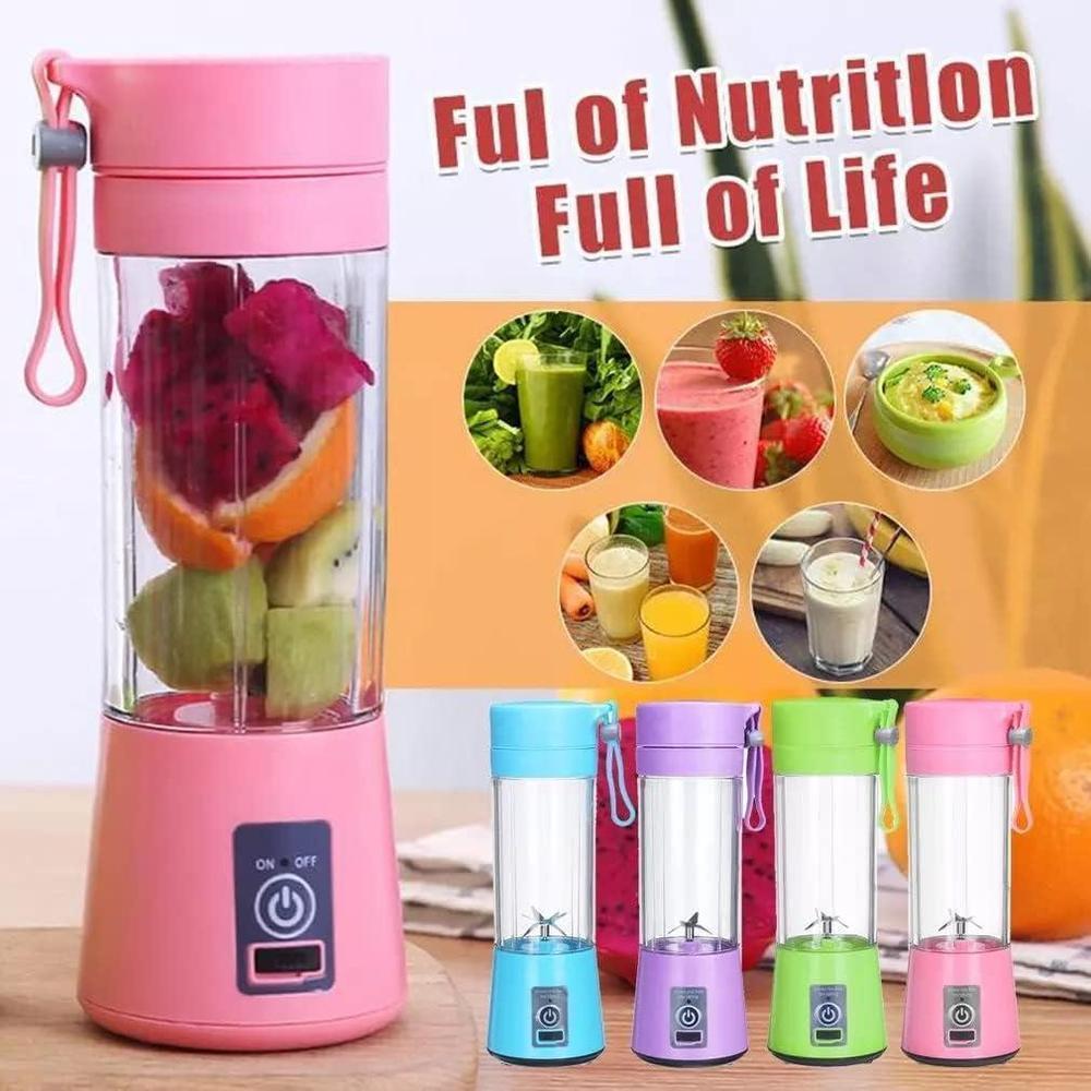 Portable USB Rechargeable Blender | 6-Blade Mini Juicer for Travel & Gym