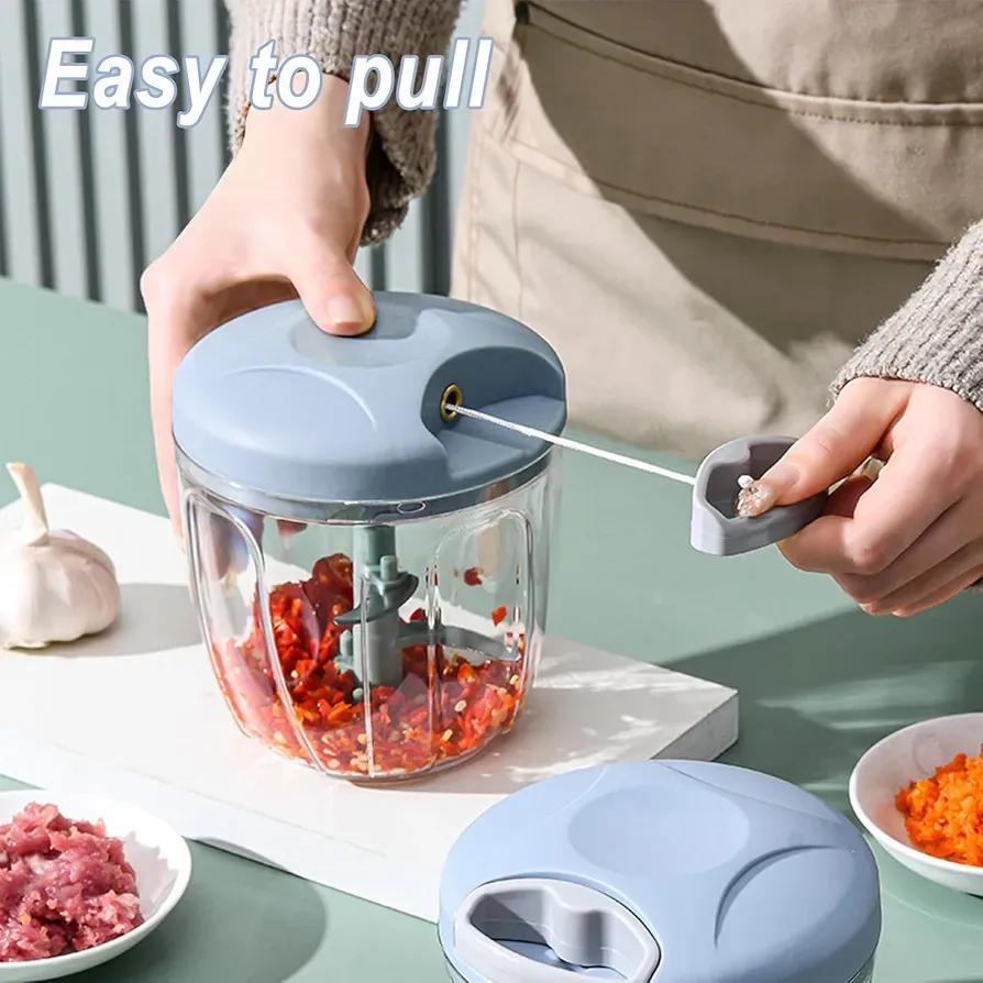 900ml Manual Pull Chopper | For Vegetables, Nuts, and Salads
