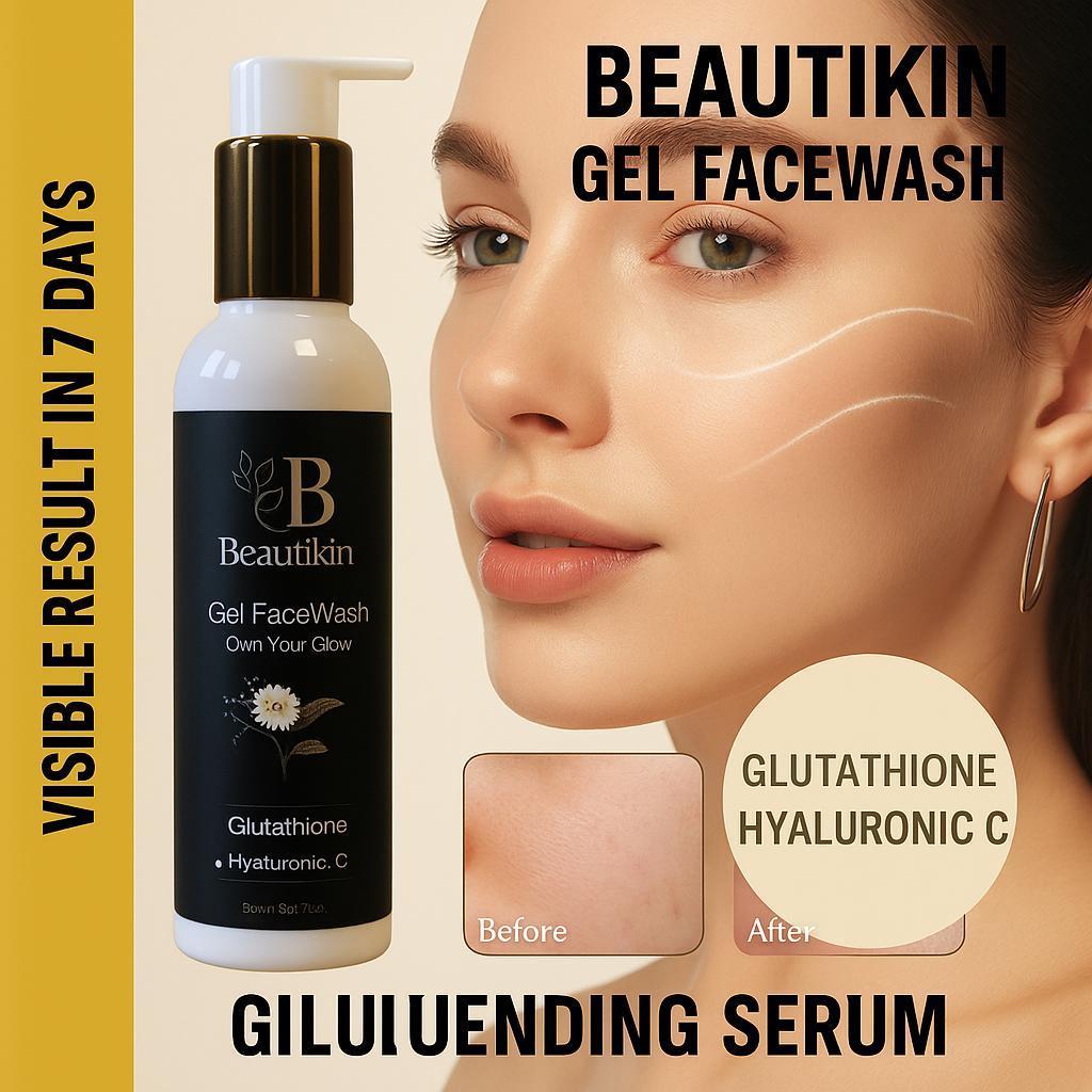 Beautikin Whitening & Brightening Gel Face Wash | For Radiant, Even-Toned Skin