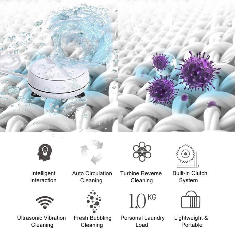 Foldable Portable Mini Washing Machine - 1 Pc - Convenient & Space-Saving Design