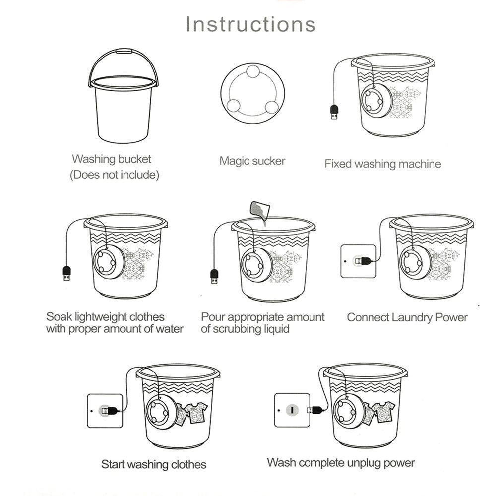 Foldable Portable Mini Washing Machine - 1 Pc - Convenient & Space-Saving Design