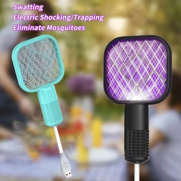 Mini USB Rechargeable Mosquito Racket With UV Light | Portable Electric Bug Zapper & Fly Swatter For Indoor/Outdoor