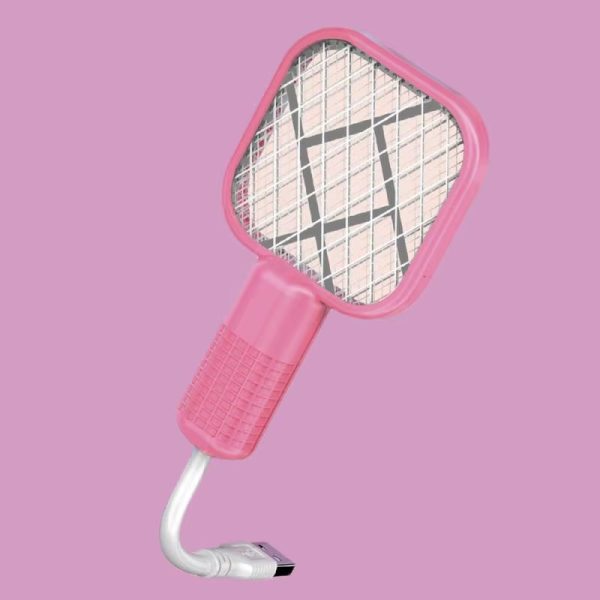 Mini USB Rechargeable Mosquito Racket With UV Light | Portable Electric Bug Zapper & Fly Swatter For Indoor/Outdoor