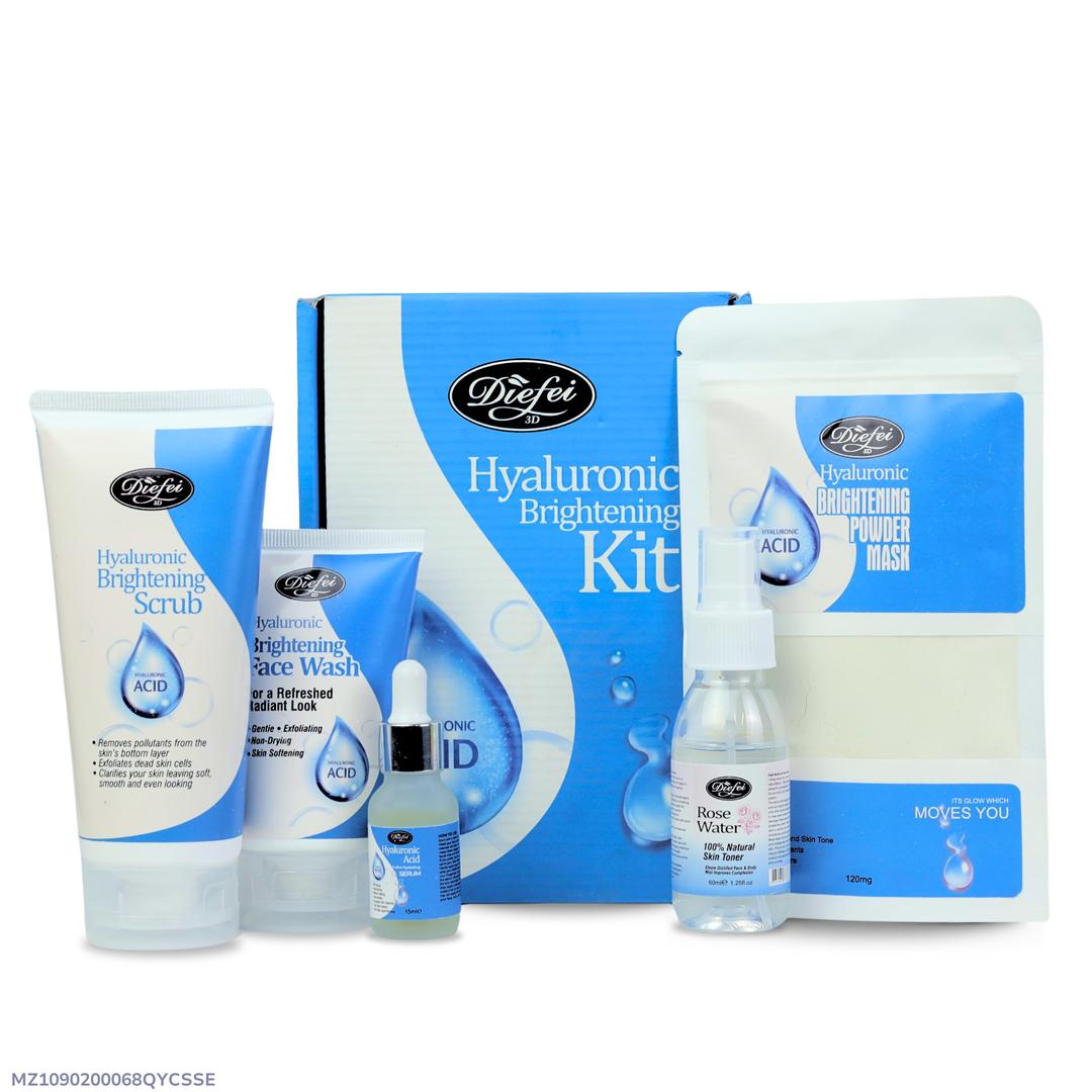 Diefei 3D Hyaluronic Acid 5-in-1 Complete Facial Care Kit | Brightening & Hydrating Skincare Set for All Skin Types