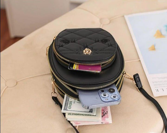 The Metro Crossbody - Chic Black PU Leather Bag for Everyday Style