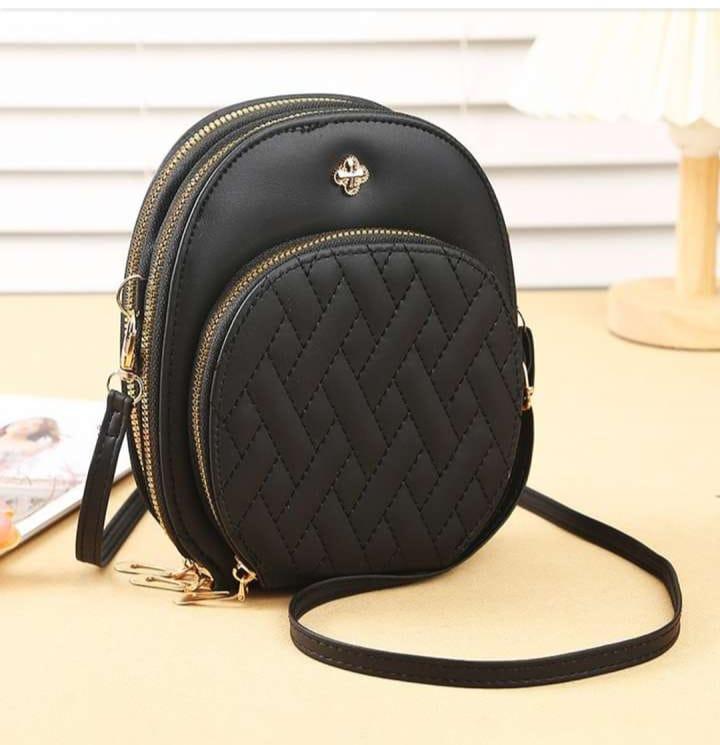 The Metro Crossbody - Chic Black PU Leather Bag for Everyday Style