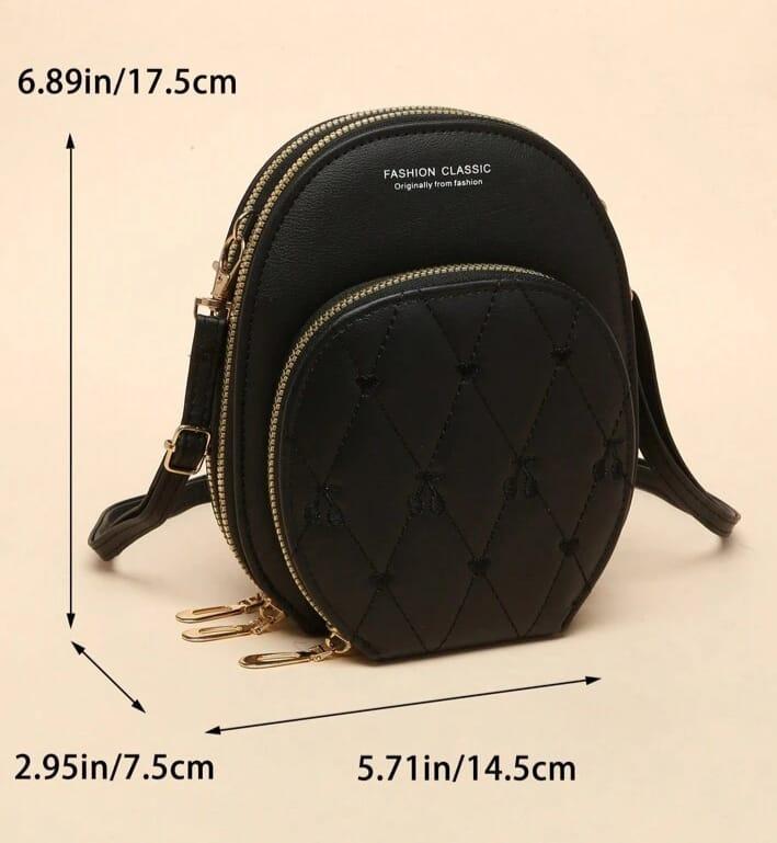 The Metro Crossbody - Chic Black PU Leather Bag for Everyday Style