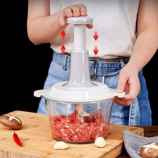 Large 1.5L Manual Food Chopper & Vegetable Slicer