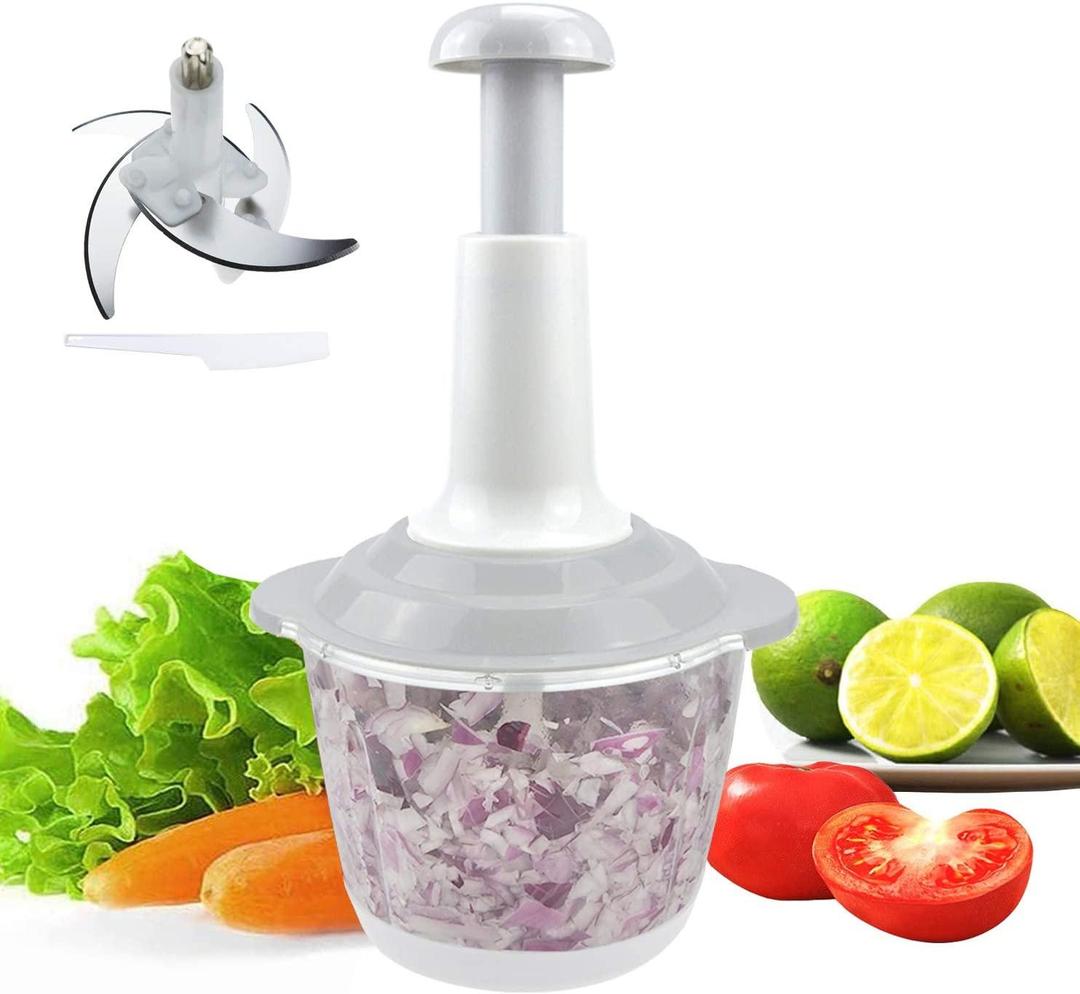 Large 1.5L Manual Food Chopper & Vegetable Slicer