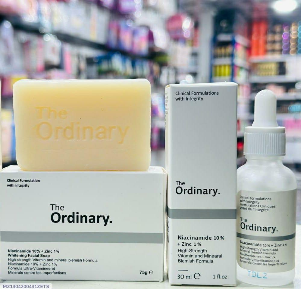 Niacinamide Brightening Skincare Bundle - Facial Soap & Serum Set for Glowing Skin