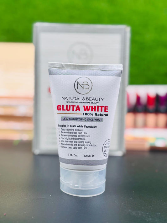 Gluta White Brightening Face Wash for Radiant Skin - Natural Glow Formula - 120ml