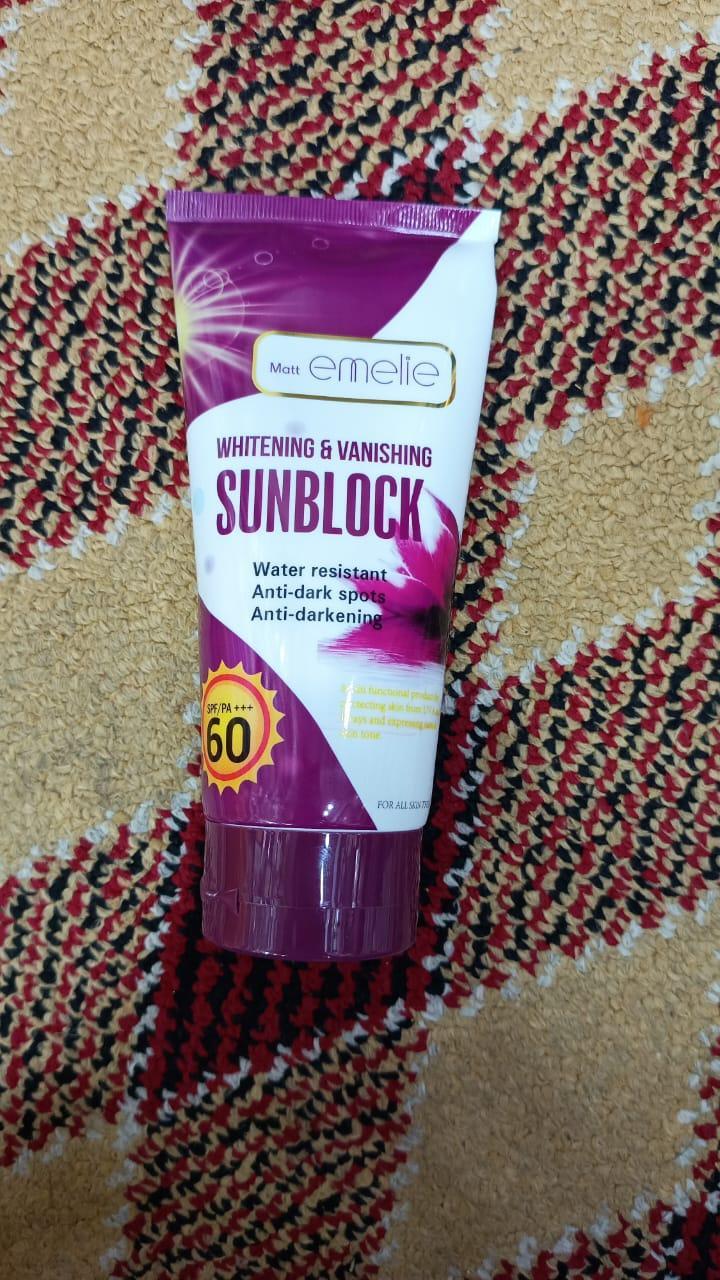 Emelie Sunblock SPF 60 - Whitening & Brightening Sun Protection Cream | 100ml