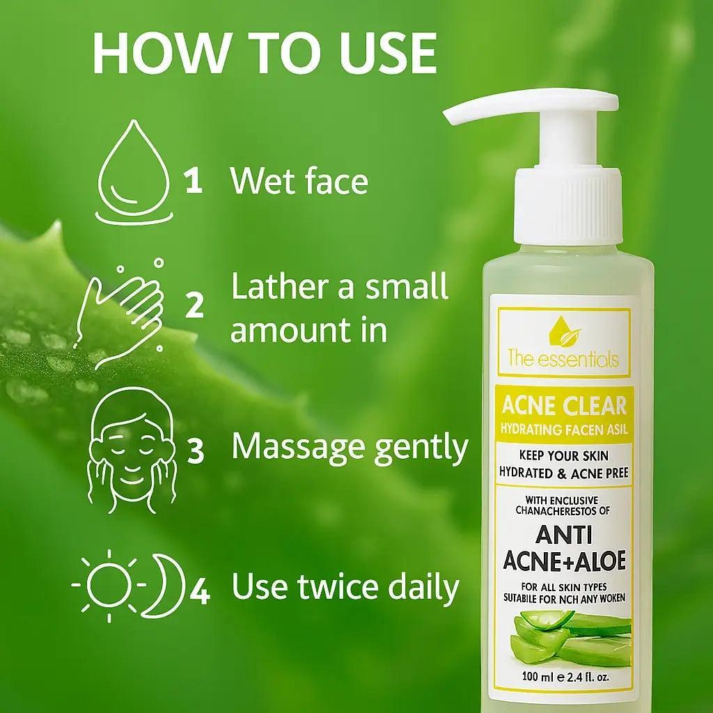 Acne Clear Hydrating Face Wash | Gentle Cleanser for Blemish-Prone Skin